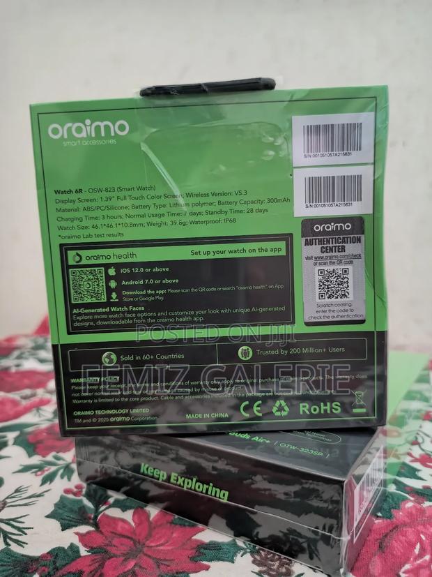 Oraimo Watch 6r 1.39'' Anti-Scratch Ip68 Smart Watch photo 2
