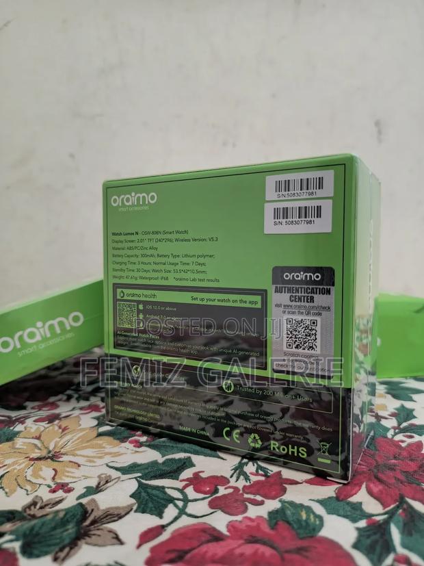 Oraimo Watch Lumos N 2.01'' Hd Display Ip68 Smart Watch photo 3