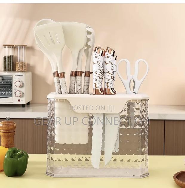 16pieces Kitchen Knife And Silicone Laddles