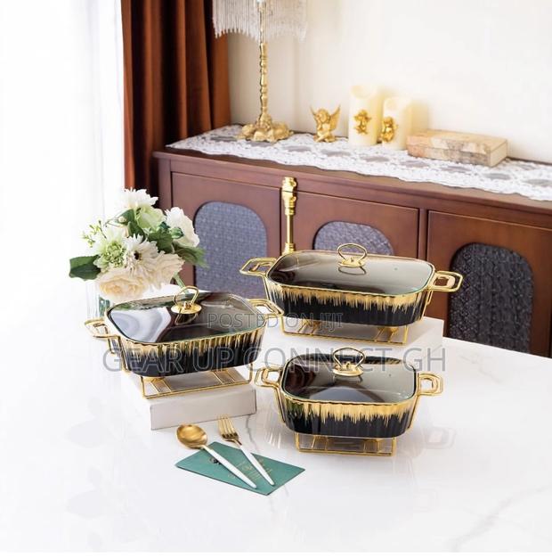 3 Pieces Ceramic Chafing Dishes photo 2