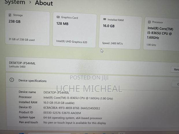 Laptop Dell Latitude 5400 16GB Intel Core I5 SSD 256GB photo 3