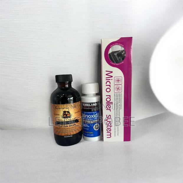 Ultimate Hair Regrowth Trio – Minoxidil + Derma Roller + Castor Oil” · Photo 2