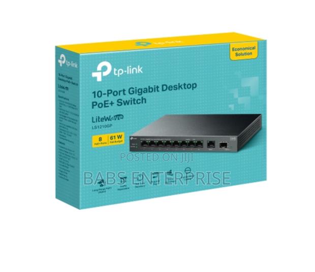 Tp-link Ls1210gp 10-port Gigabit Desktop Switch With 8-port Poe+