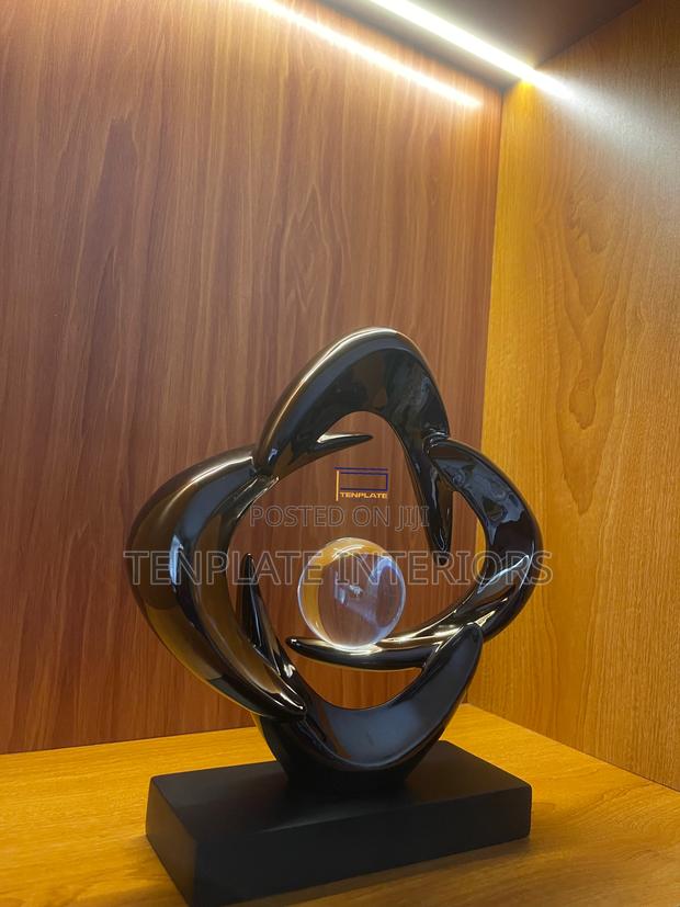 Absract Orbit Sculpture With Crystal Ball photo 3