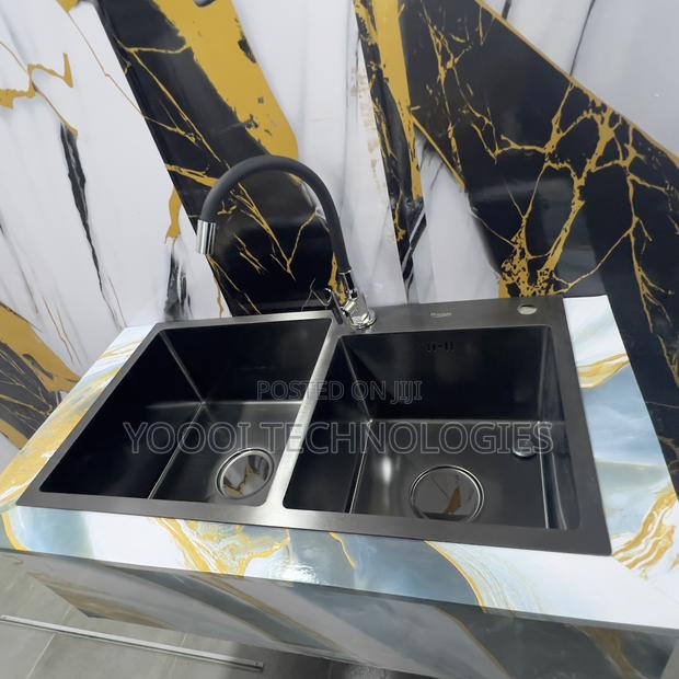 Double Nano Kitchen Sink With Tray And Tap photo 3