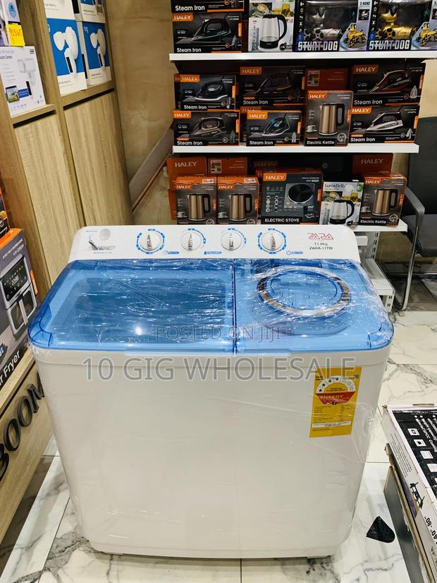 11kg Topload Twintub Zara White With Blue Cover Washing Machine