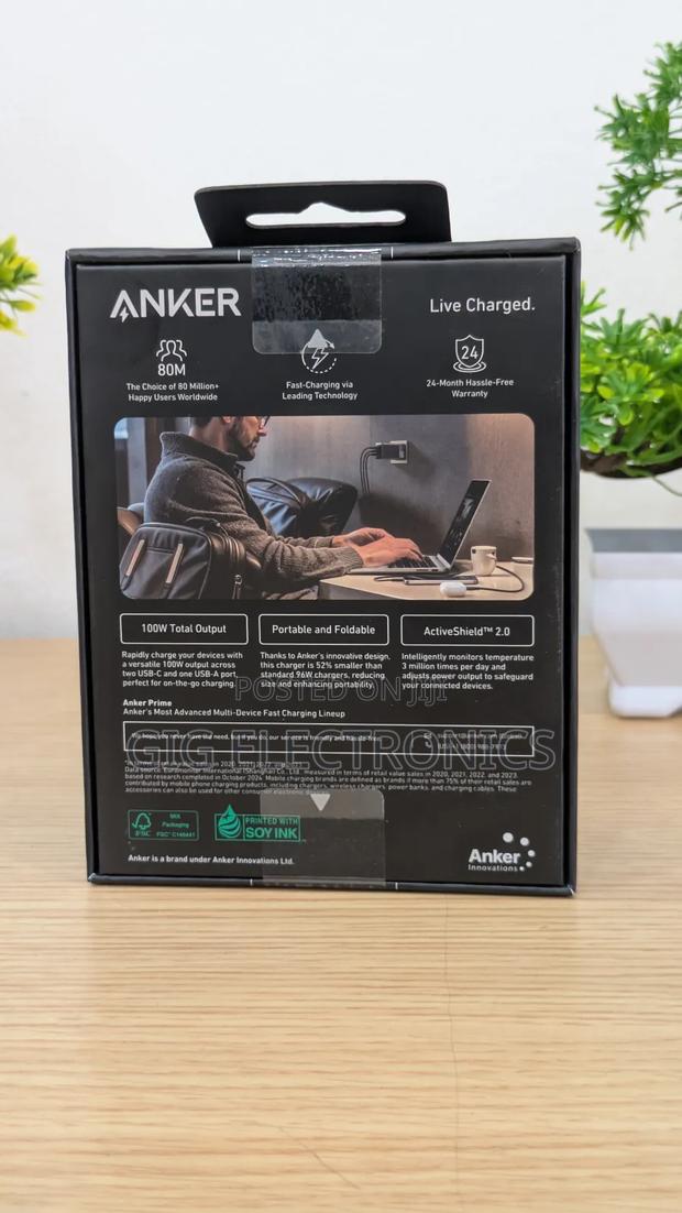 Anker Prime Charger 100w Usb C Foldable Charger 3-port Gan A2688 photo 2