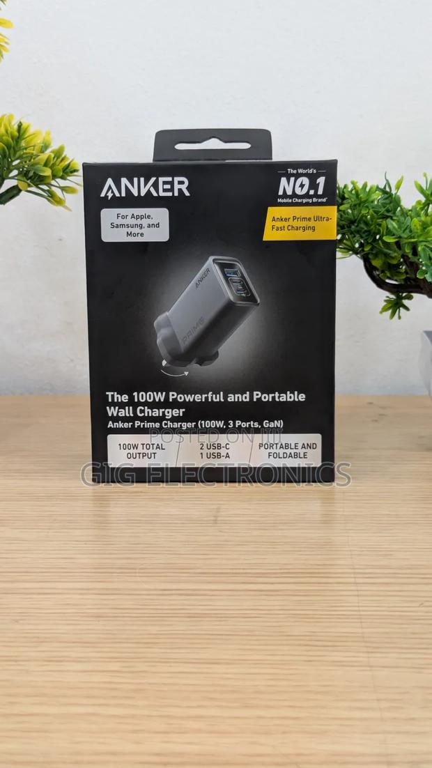 Anker Prime Charger 100w Usb C Foldable Charger 3-port Gan A2688 photo 3