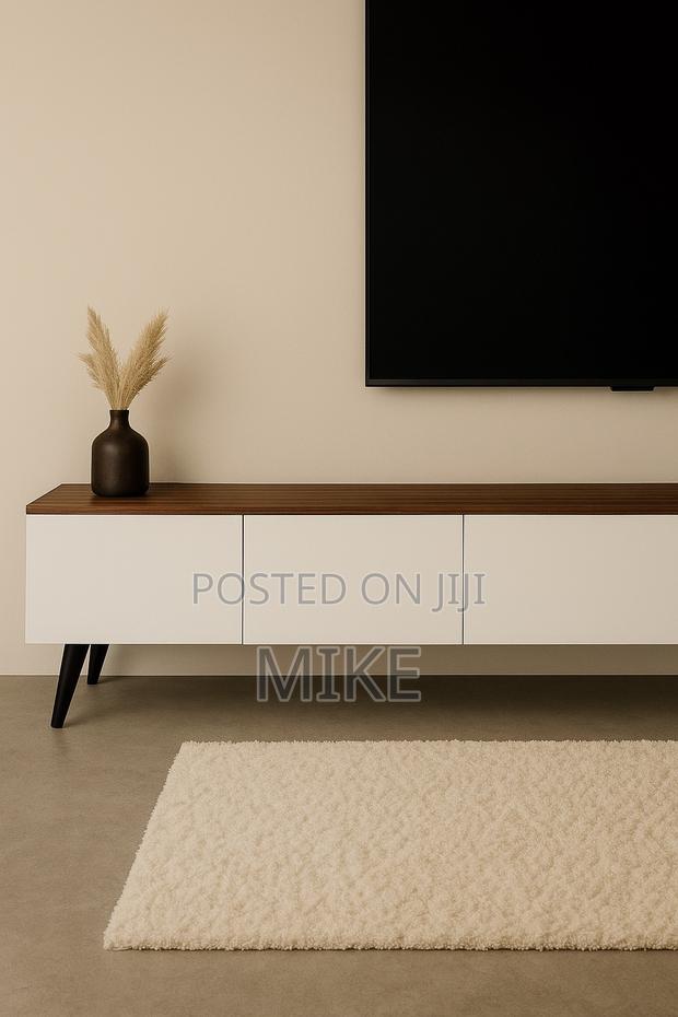 Brown X White Standing Tv Console
