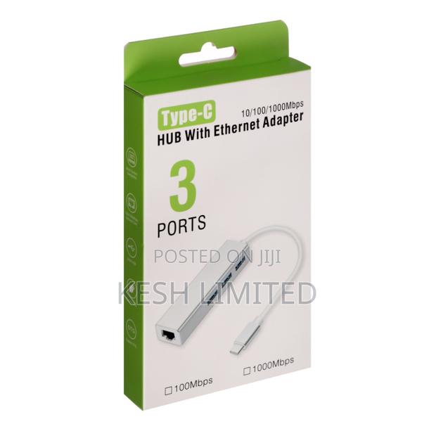 Usb 3.1 Type C to Usb 3.0 Hub Adapter+Rj45
