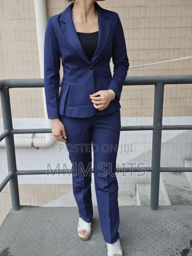 Quality 2-Piece Ladies Official Trousers Suit in Blue-Black · Photo 4