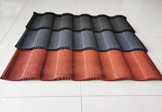 Milano Blue-Black, Black and Red Euro Tiles · Photo 2