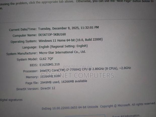 Laptop MSI GL62M 7RDX 16GB Intel Core i7 HDD+SSD 512GB photo 14
