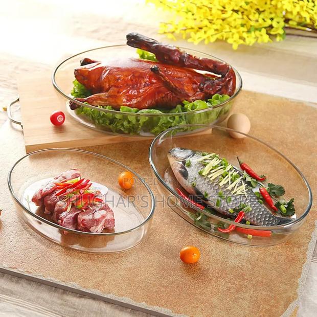 3pcs Set Oval Glass Bowls/ Baking Trays · Photo 4