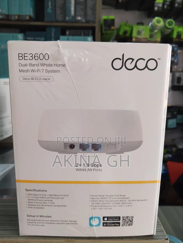Tp-Link Deco Be22 3 Pack Wi-Fi 7 Be3600 Whole Home Mesh System photo 4