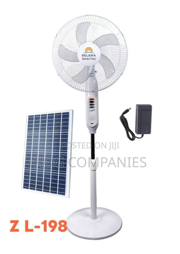 Rechargeable Fan 16” Solar Panel, Usb, Lamp, Stand Fan.