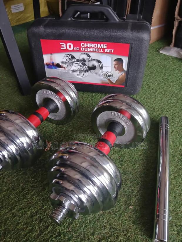 30kg Adjustable Chrome Dumbells Set · Photo 3