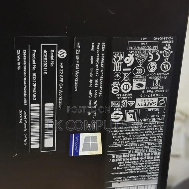 Desktop Computer HP Z2 16GB Intel Core I7 SSD 256GB