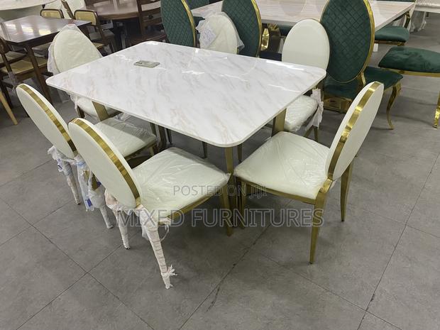 Luxurious Marble Dining Table With 6 Chairs photo 3