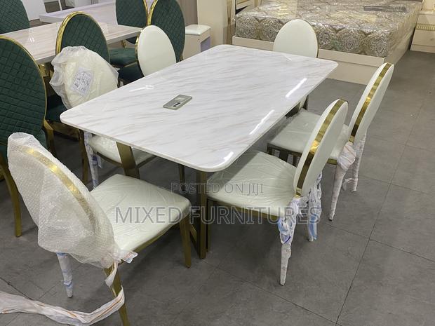 Luxurious Marble Dining Table With 6 Chairs photo 2