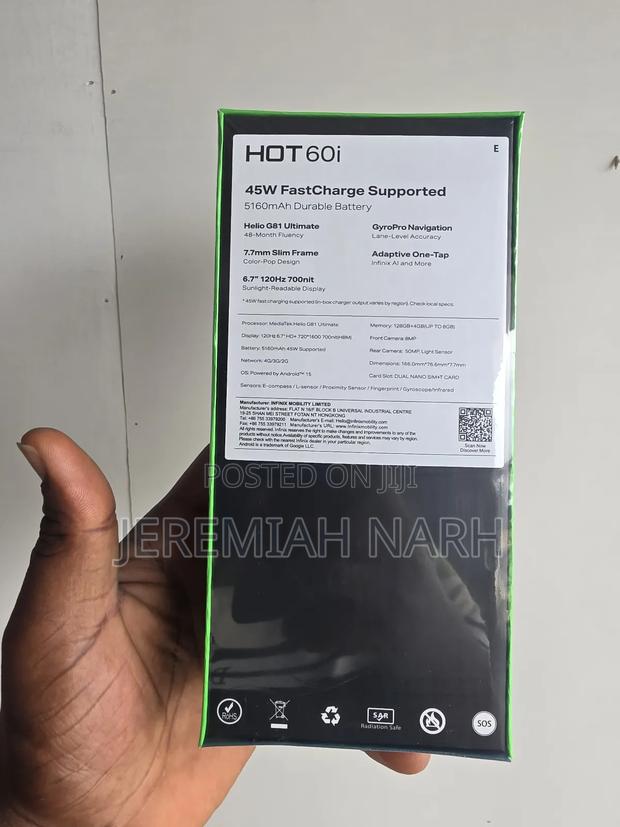 New Infinix Hot 60i 128 GB Black photo 2