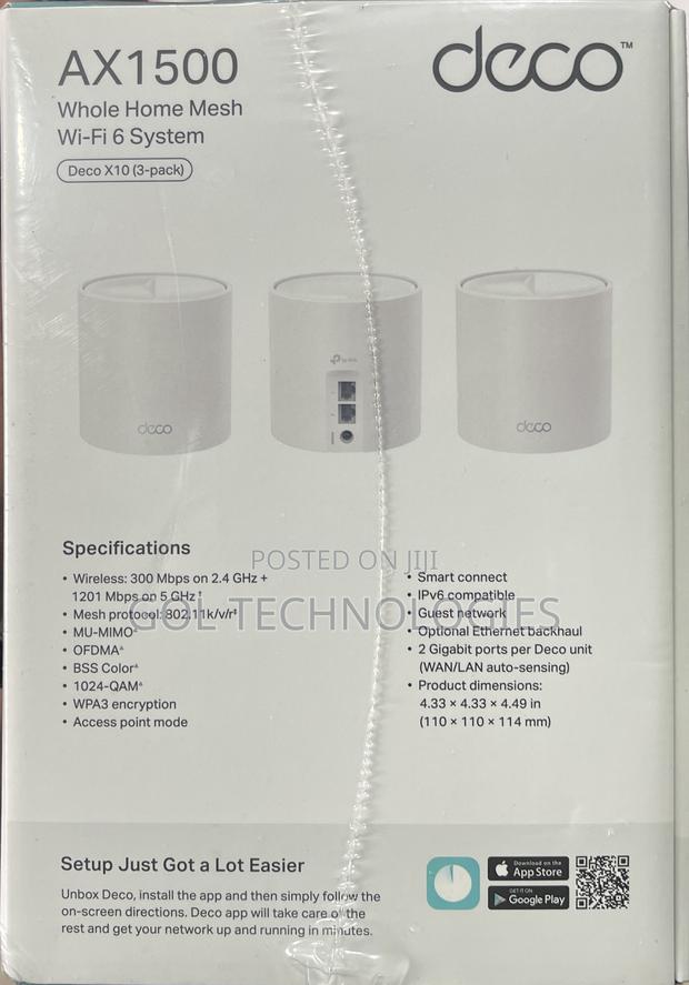 Tp-Link Deco Ax1500 Whole Home Mesh Wi-Fi 6 System Deco X10 (3-Pack) photo 3