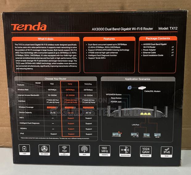 Tenda Ax3000 Dual Band Gigabit Wi-fi 6 Router Tx12 photo 3