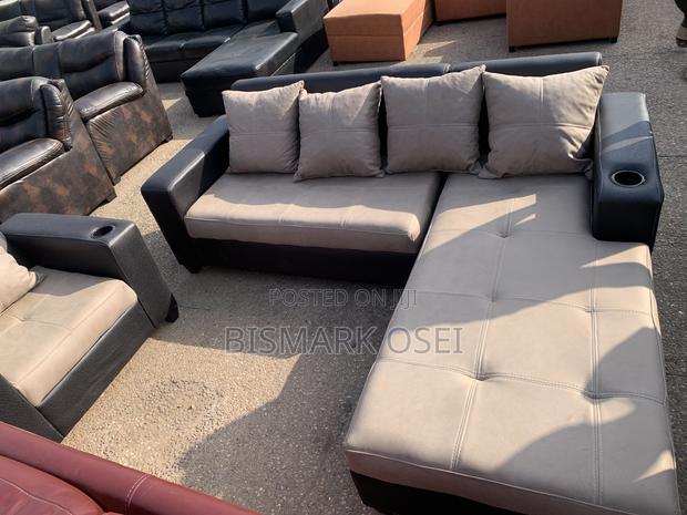 A Leather Material L Shape With Single