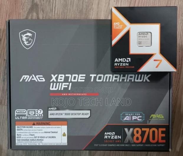 Amd Ryzen 7 9800x3d Am5 Cpu Msi X870e Tomahawk Wi-Fi Motherboard · Photo 1