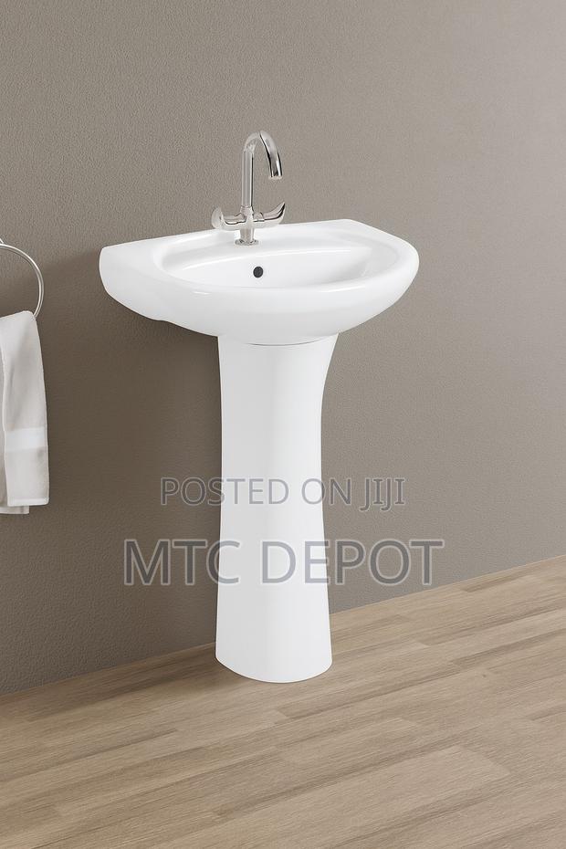 Pedestal Wash Basin – Strong Ceramic | Modern Durable · Photo 2