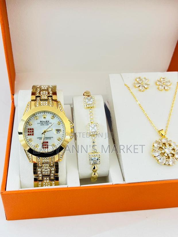 Watch , Bracelet, Earrings and Chain Combo photo 2
