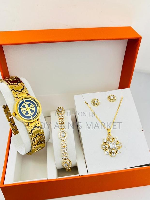 Watch , Bracelet, Earrings and Chain Combo photo 3