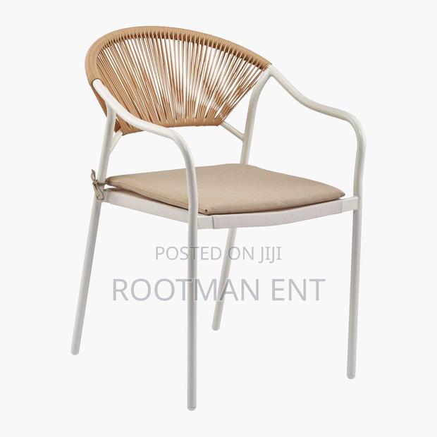 Manolo White + Brown Outdoor Stacking Armchair