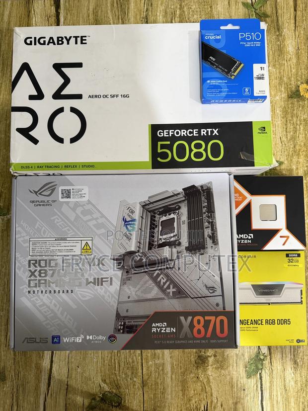 Ryzen 7 9700x, Gen 5 Nvme , Asus Strix X870 , 5080 All White Combo