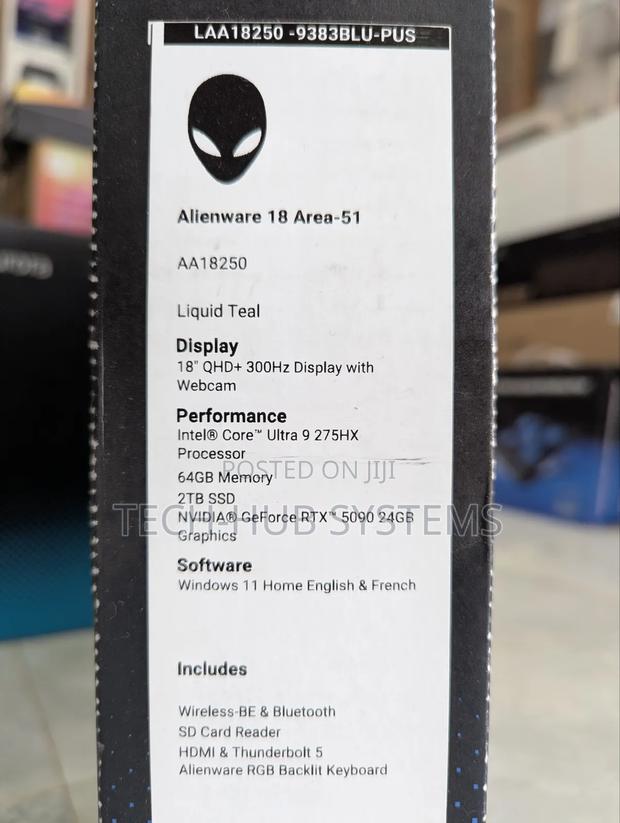 New Laptop Dell Alienware Area-51 64GB Intel Core Ultra 9 SSD 2T photo 3