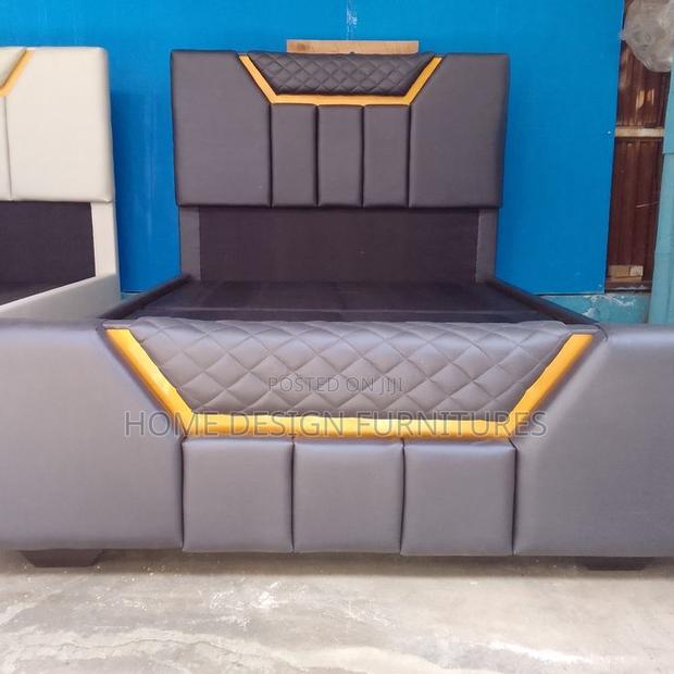 Ash and Gold Pattern Bed Frame