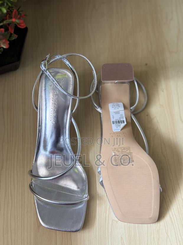 Original Primark Metallic Silver Strappy Heels From Germany photo 4