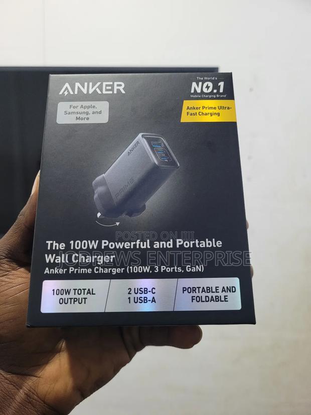 Anker Prime 100w Usb-c 3-port Gan Wall Charger For Phones And Laptops