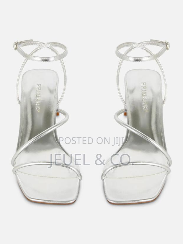Original Primark Metallic Silver Strappy Heels From Germany