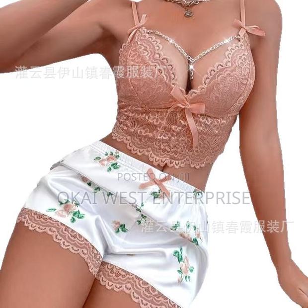 Lace Dream: Deep V Bra Shorts Lingerie Set