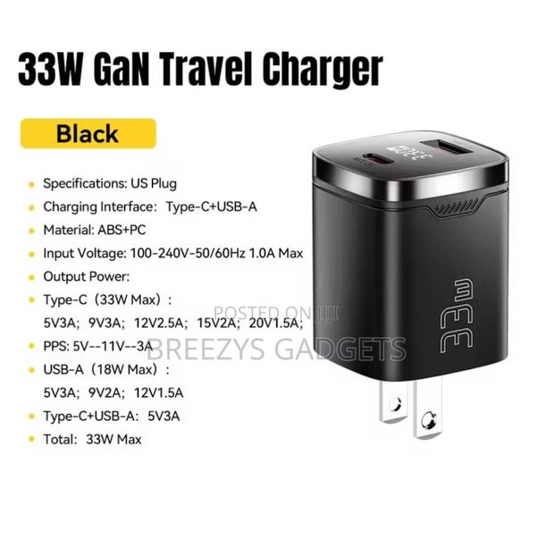 Essager 33w Gan Usb Type C Charger Digital Display Pd Fast Charging photo 3