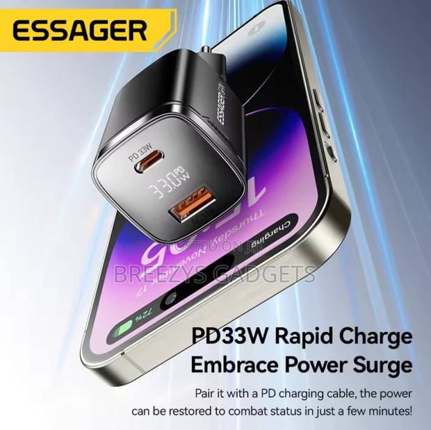 Essager 33w Gan Usb Type C Charger Digital Display Pd Fast Charging photo 6