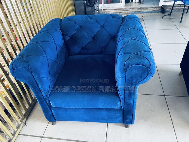 Blue Material Single Sofa
