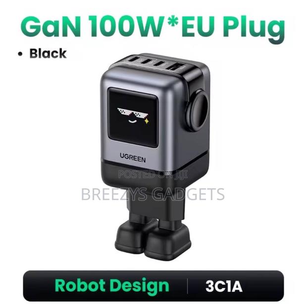 Ugreen Uno 100w Gan Charger Robot Design Qc4.0 3.0 Pps Fast Charger photo 4