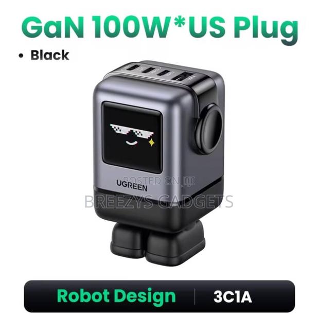 Ugreen Uno 100w Gan Charger Robot Design Qc4.0 3.0 Pps Fast Charger photo 7