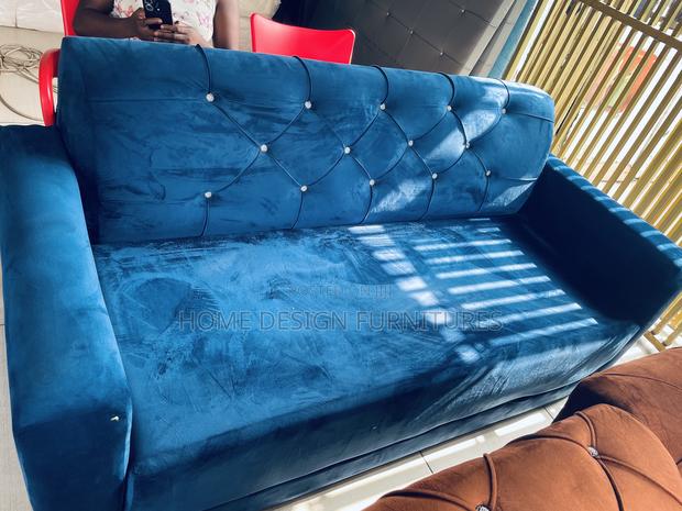 3 in 1 Blue Material Sofa