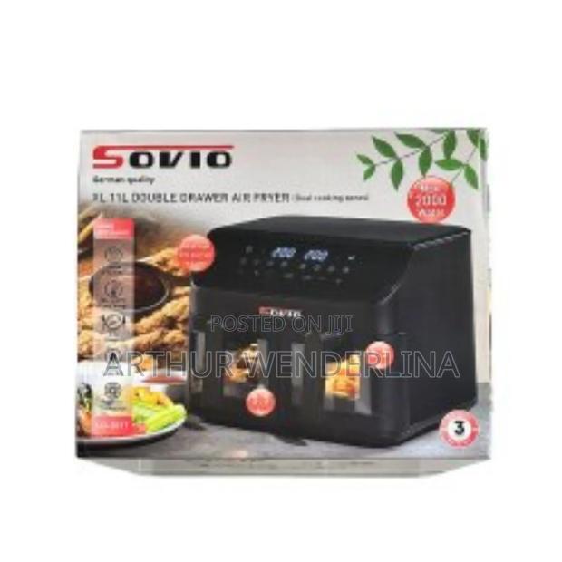 Sovio – Air Fryer Xxl, 11 Liters With 2 Drawers. 2000w photo 6