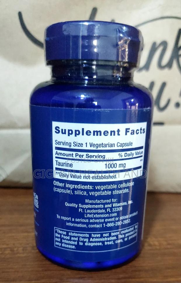 Lifeextensions, Taurine 1000mg, 90 Caps( Bp Glucose) photo 2