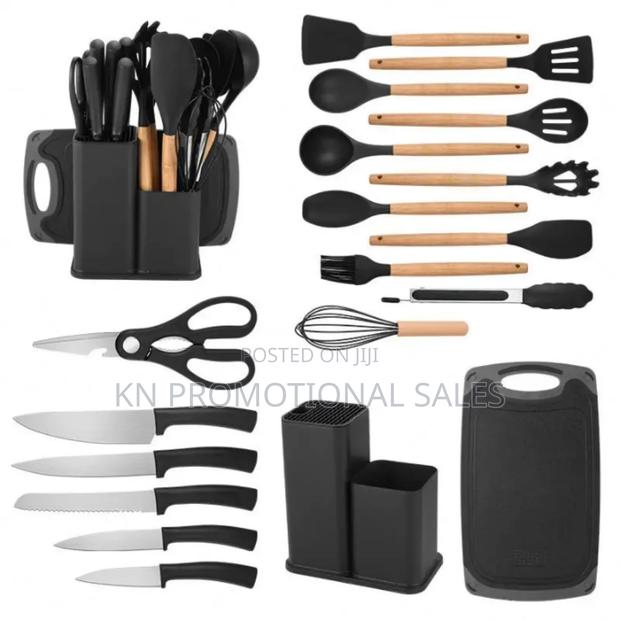 Wooden Handle Silicone Kitchenware Set