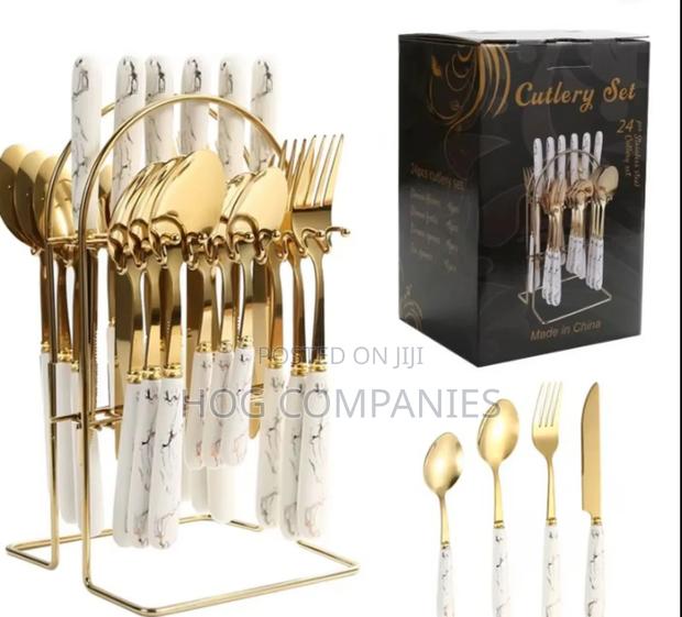 24 Pieces Steak Fourchette Cutlery Set Flatware Sets photo 2